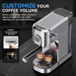 Compact 20-Bar Espresso Machine with Milk Frother