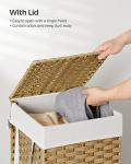 SONGMICS Foldable Laundry Hamper with Lid, Goose Yellow