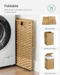 SONGMICS Foldable Laundry Hamper with Lid, Goose Yellow