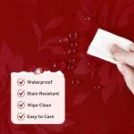 Romanstile Christmas Jacquard Rectangle Tablecloth - Winter Waterproof Damask Floral Decorative Table Cloths Heavy Weight Fabric Table Covers for Dinner/Parties/Holiday - 60 x 84 Inch, Red