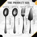 19-Piece Stainless Steel Flatware Serving Set - Black