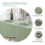Veblandy Rectangle Tablecloth Linen Textured Waterproof & Stain Resistant Table Cloth Wrinkle Free Decorative Fabric Farmhouse Table Cover for Dining/Party/Buffet/Wedding, 52 x 70 Inch, Sage Green