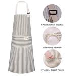 Lofekea Aprons 2 Pack Adjustable Bib Aprons with 2 Pockets Cotton Linen Cooking Kitchen Chef Apron for Women and Men