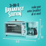 Retro 3-in-1 Breakfast Station with Toaster, Griddle, Coffee Maker