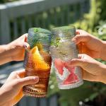 Mfacoy Vintage Hobnail Drinking Glasses Set of 6