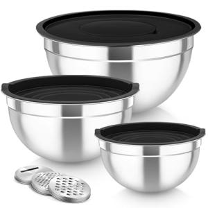 TeamFar Nesting Stainless Steel Mixing Bowls Set