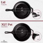 Cuisinel Cast Iron Skillet with Lid - 3 Qt