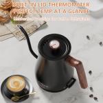 Anfilank 0.8L Gooseneck Electric Kettle with Thermometer