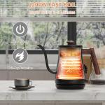 Anfilank 0.8L Gooseneck Electric Kettle with Thermometer