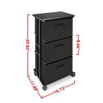Black 3-Drawer Fabric Dresser Tower Unit