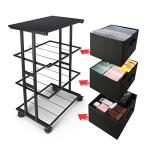 Black 3-Drawer Fabric Dresser Tower Unit