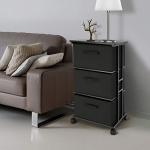 Black 3-Drawer Fabric Dresser Tower Unit