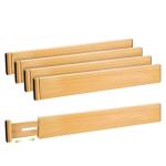 Adjustable Bamboo Drawer Dividers – 4 Pack
