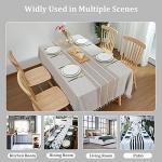 Laolitou Rustic Tablecloth Cotton Linen Waterproof Thanksgiving Tablecloth Burlap Table Cloths for Kitchen Dining Cloth Table Cloth for Rectangle Tables Coffee Lines Rectangle,55''x70'',4-6 Seats