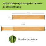 Adjustable Bamboo Drawer Dividers – 4 Pack