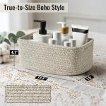 Set of 8 Woven Storage Baskets - Brown