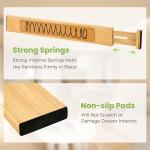 Adjustable Bamboo Drawer Dividers – 4 Pack