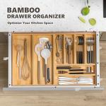 Stackable Bamboo Drawer Organizer Bins (Set of 2)