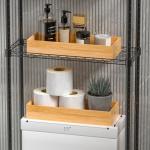 Stackable Bamboo Drawer Organizer Bins (Set of 2)