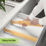 Adjustable Bamboo Drawer Dividers – 4 Pack