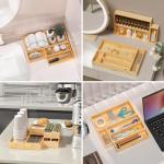 Stackable Bamboo Drawer Organizer Bins (Set of 2)