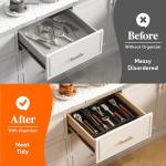 Expandable Cooking Utensil Drawer Organizer in Black