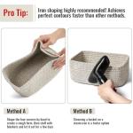 Set of 8 Woven Storage Baskets - Brown