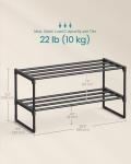 SONGMICS 2-Tier Stackable Shoe Rack, Black
