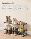 SONGMICS 2-Tier Stackable Shoe Rack, Black