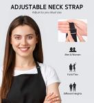 Syntus 4 Pack Adjustable Bib Apron with 2 Pockets Cooking Kitchen Aprons for Women Men Chef, 100% Cotton, Black