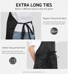 Syntus 4 Pack Adjustable Bib Apron with 2 Pockets Cooking Kitchen Aprons for Women Men Chef, 100% Cotton, Black