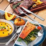 E-far 40-Piece Hammered Stainless Steel Flatware Set