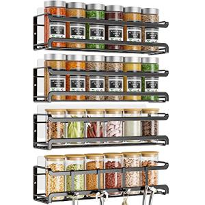 Bunoxea Wall-Mounted Spice Rack Organizer Set