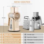SUSTEAS Rotary Cheese Grater and Vegetable Shredder