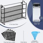 Spice Rack Organizer with 28 Empty Jars