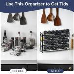 Spice Rack Organizer with 28 Empty Jars