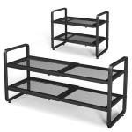 Expandable Black Shoe Rack for Closet or Entryway