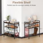 4-Tier Adjustable Metal Shoe Rack with Wooden Top