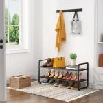 Expandable Black Shoe Rack for Closet or Entryway