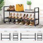 Expandable Black Shoe Rack for Closet or Entryway
