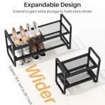 Expandable Black Shoe Rack for Closet or Entryway