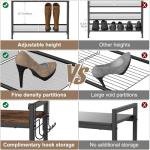 4-Tier Adjustable Metal Shoe Rack with Wooden Top