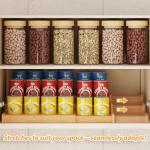 Expandable Bamboo Can Organizer for Pantry Storage