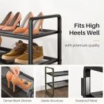 Expandable Black Shoe Rack for Closet or Entryway