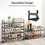Expandable Black Shoe Rack for Closet or Entryway
