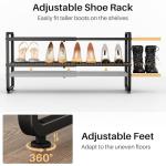 Expandable Black Shoe Rack for Closet or Entryway