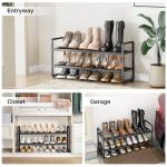 Expandable Black Shoe Rack for Closet or Entryway