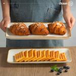 Famiware Rectangular Serving Platter Set, Vanilla White