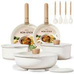 19-Piece Non-Stick Cookware Set with Detachable Handles