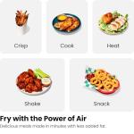 Chefman TurboFry Touch Dual Air Fryer, Maximize The Healthiest Meals With Double Basket Capacity, One-Touch Digital Controls And Shake Reminder For The Perfect Crispy And Low-Calorie Finish